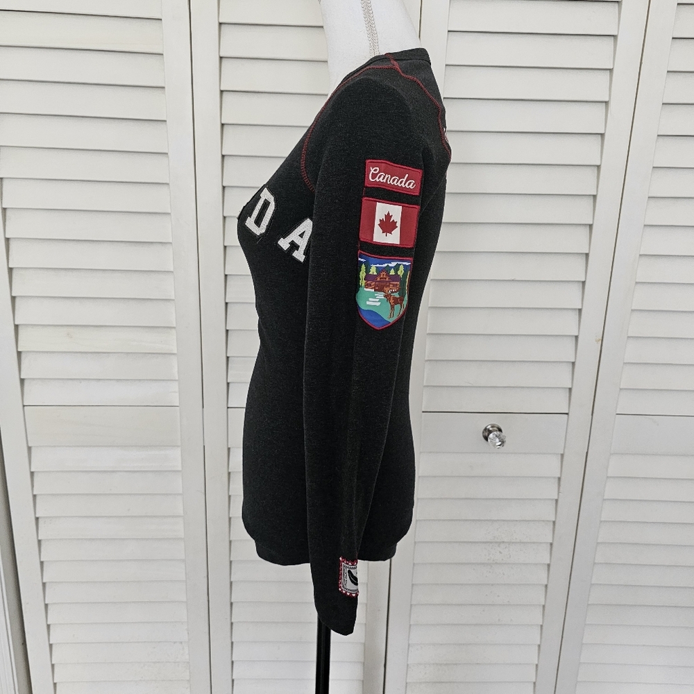 Vintage Collection Brand Canada Top Size XS Charcoal Gray Long Sleeve Pullover - Picture 6 of 14